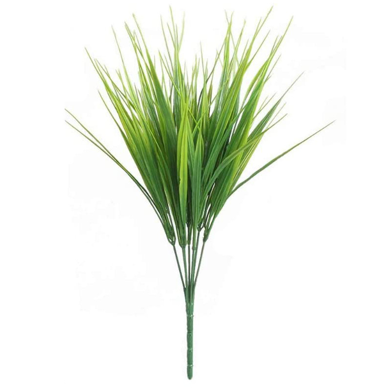 Artificial Plants Faux Plastic Wheat Grass  Leaves Shrubs Simulation Greenery Bushes Indoor Outside Home Garden Decor