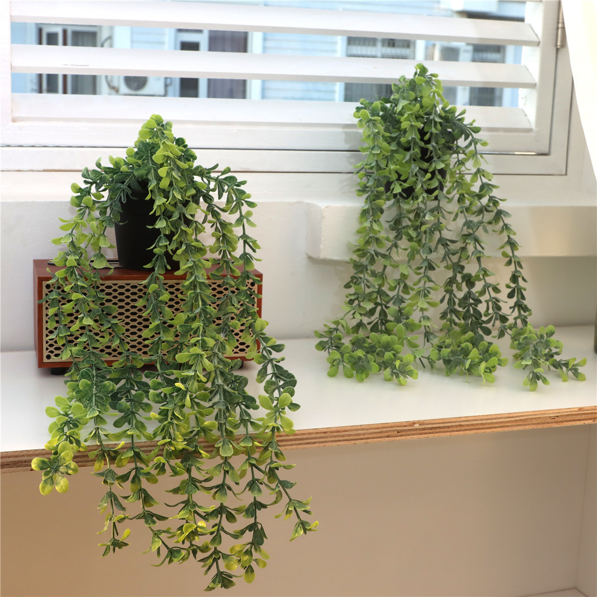 Eco-friendly Artificial Hanging Plants with Plant Hangers Potted  Vines for Wall Home Office Living Room Porch Shelf  Decor