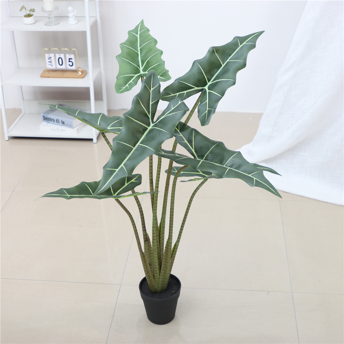 1M/1.2M Small Artificial Tree Bonsai with Big Leaf in Plastic Pot