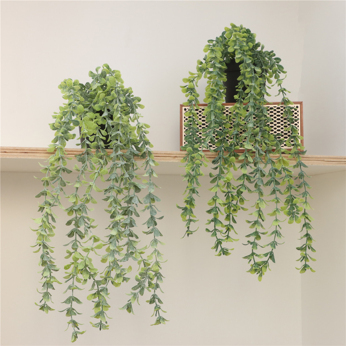 Eco-friendly Artificial Hanging Plants with Plant Hangers Potted  Vines for Wall Home Office Living Room Porch Shelf  Decor