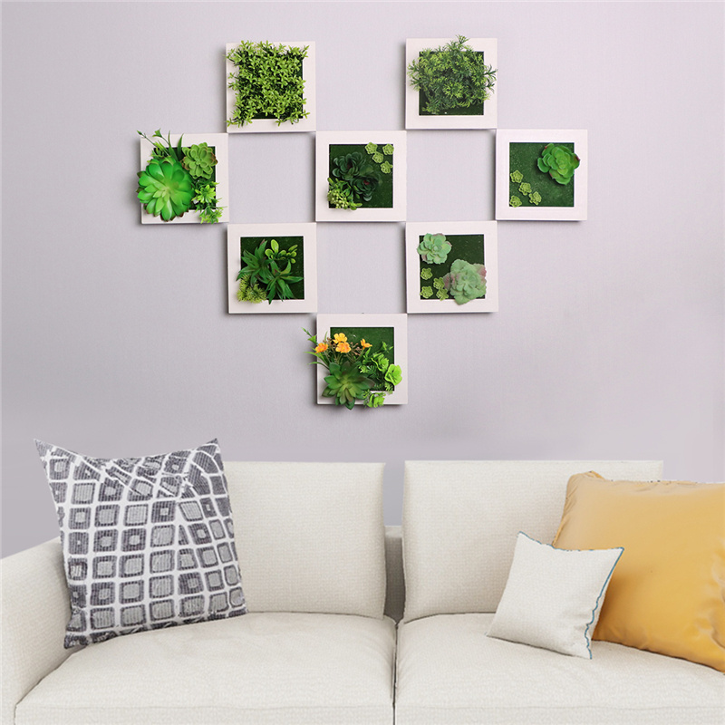 3D Photo Frame Home Decor Artificial Succulent Flowers Wall Frames Plastic Plants Living Room Wedding Decoration