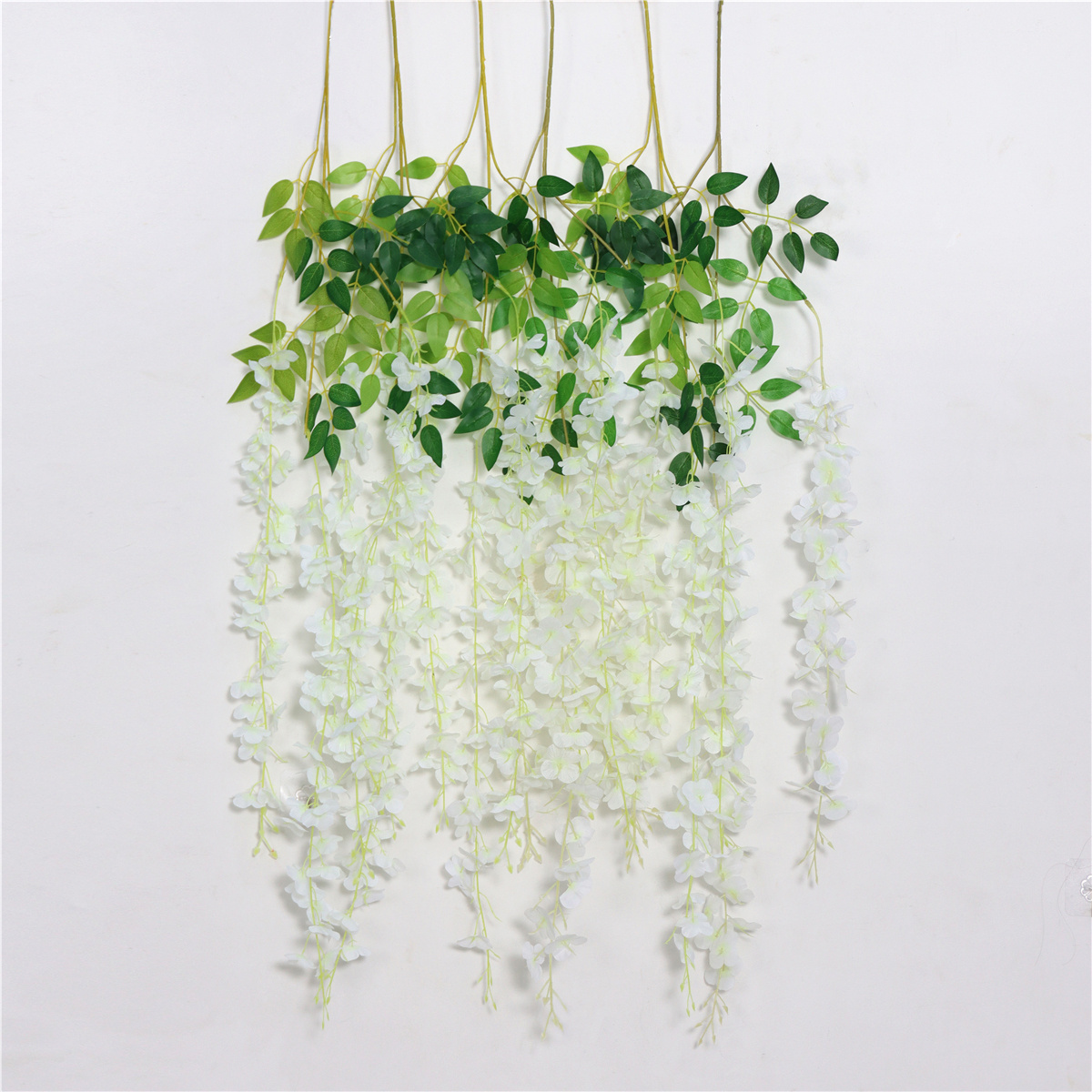 Hot Sale Artificial Hanging Flower Garland Silk Wisteria Vine Rattan for Wall Garden Wedding Decoration