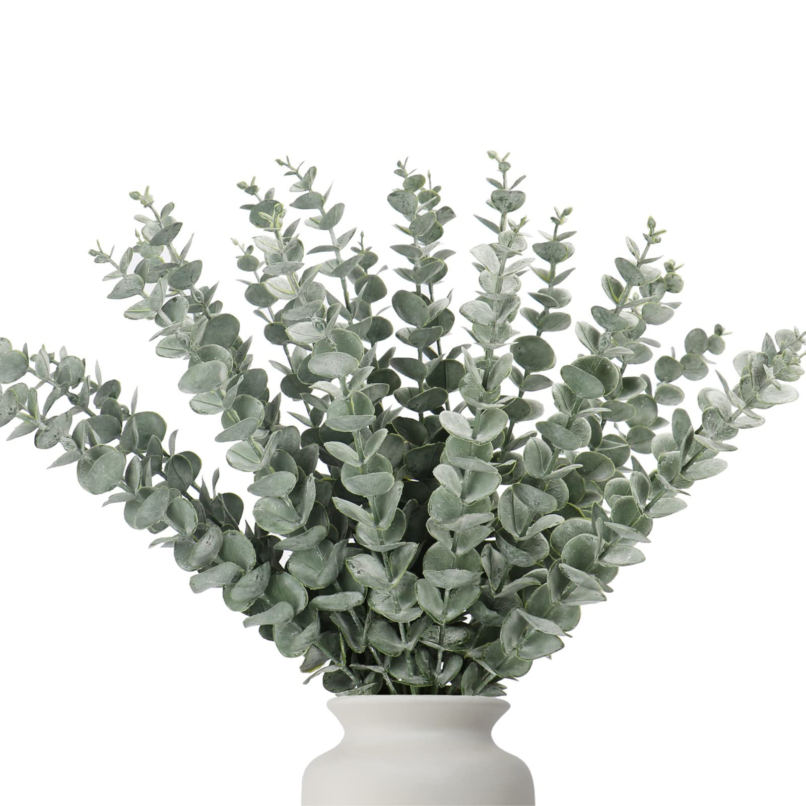 46CM   Leaf Faux Bouquet Real Touch Frosted Artificial Eucalyptus Leaves Branch For Home Office Room Centerpiece Decoration