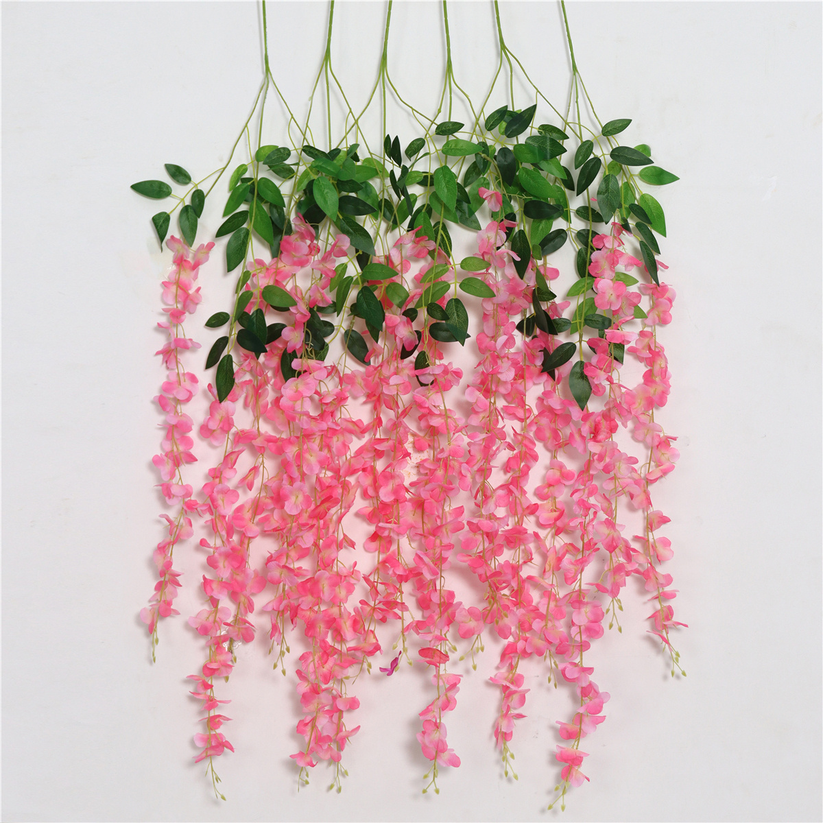 Hot Sale Artificial Hanging Flower Garland Silk Wisteria Vine Rattan for Wall Garden Wedding Decoration