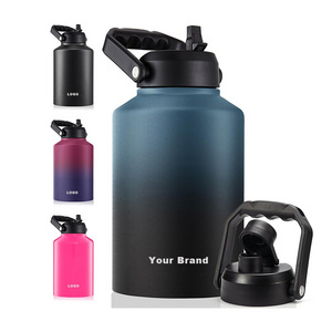 128oz growler 1 Gallon Stainless Steel Big Water Bottle Beer Wine Thermal Jug Insulated big wine bottle Water Jug with Spout lid