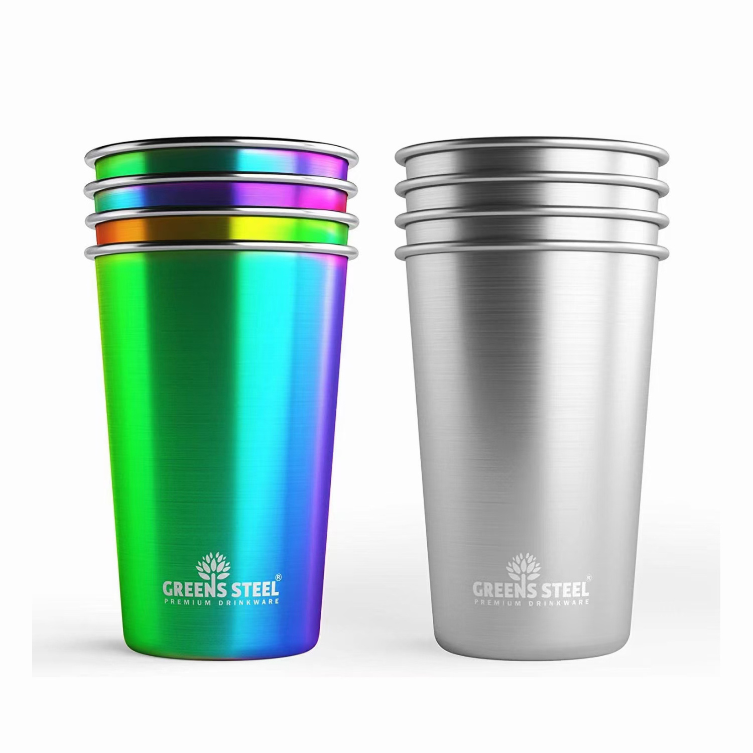 Customized Reusable 300ml/500ml Stainless Steel Beer Mug Single Wall Metal Coffee Cup for Drinkware