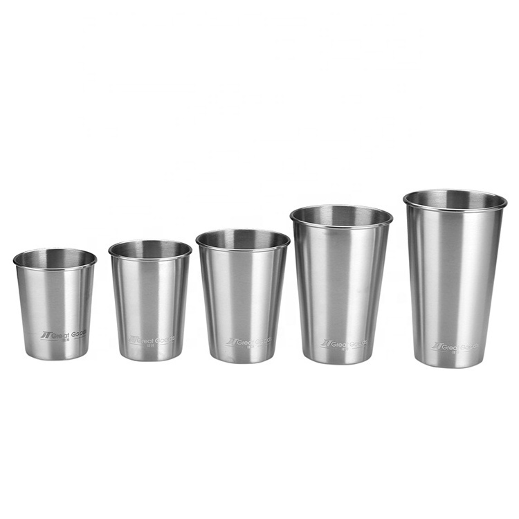 304 Stainless Steel Mugs 12oz Reusable Bulk Design Beer Pint Glass and Coffee Cup Eco-Friendly Metal Drinkware