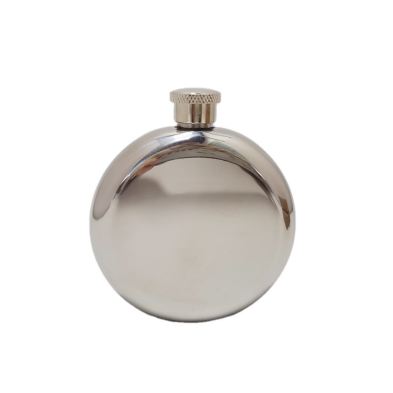 Promotion Gift Mini Hip Flasks Portable 3oz 5oz 8oz Stainless Steel round Pocket Flask for Wine Whisky Liquor for Man Woman