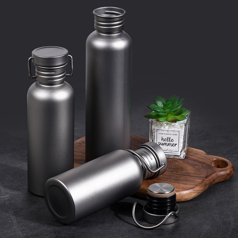 Single Wall Titanium Light Weight Portable Leakproof Outdoor Camping Titanium Water Bottle Gym Sport Bottle