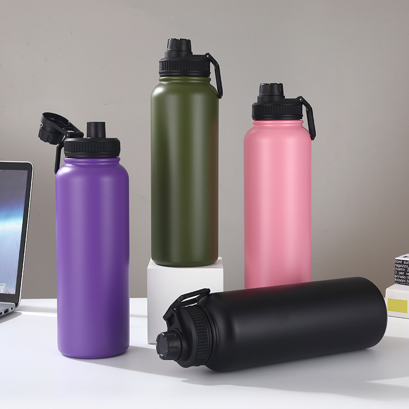 Custom LOGO Stainless Steel Thermos Water Bottle 1 Litre Vacuum Flask Eco-friendly Drinking Water Bottles