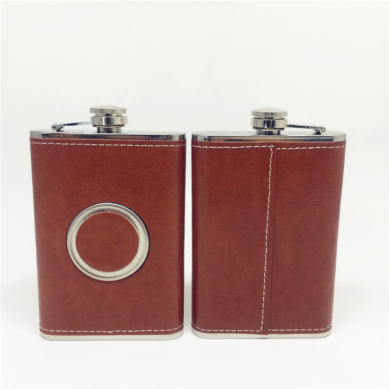 China Wholesale 8oz Mini Hip Flask 304 Stainless Steel Modern Design with Folding Cup for Business Gifts