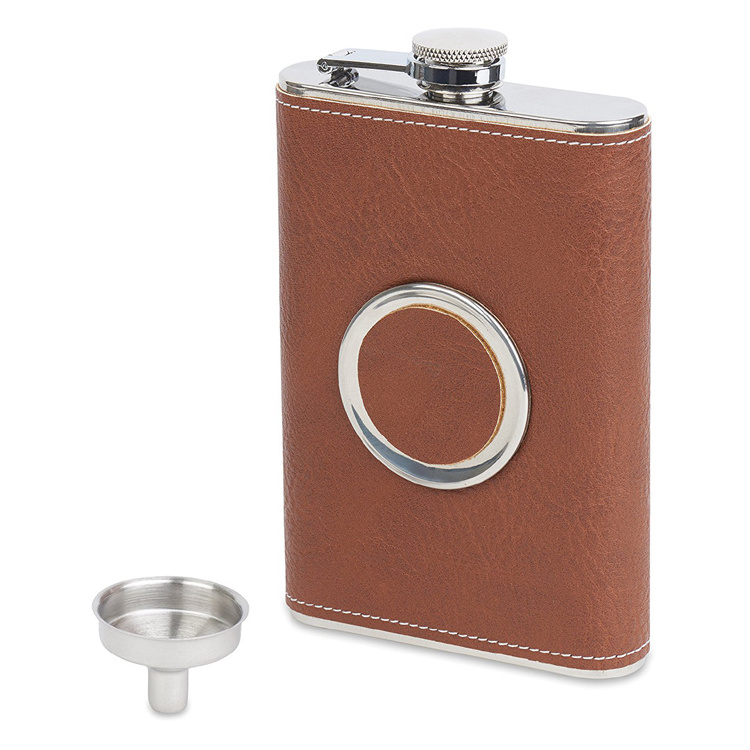 China Wholesale 8oz Mini Hip Flask 304 Stainless Steel Modern Design with Folding Cup for Business Gifts