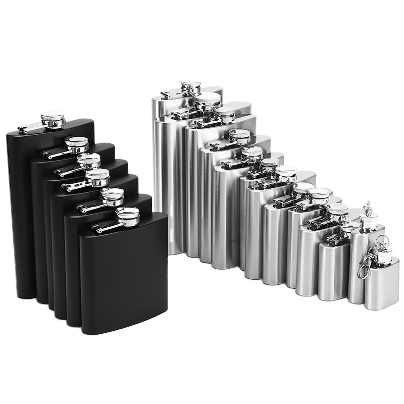 2024 Popular Customized Whiskey Liquor wine 304 stainless steel  Mini Hip Flask 6oz  7oz 8oz for Gift  travel business wholesale