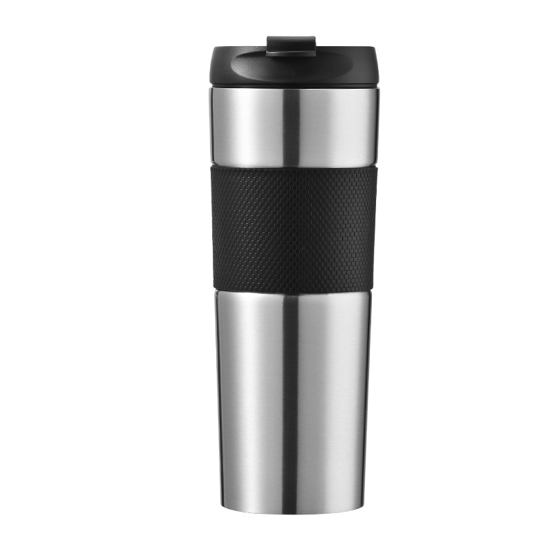 Custom Logo 500ml Double Wall Stainless Steel French Press Coffee Travel Mug Portable Vacuum Insulated Tumbler Coffee Maker