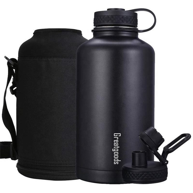 64 oz Beer Growler in a Pouch Double Wall Vacuum Insulated Stainless Steel Water Bottle