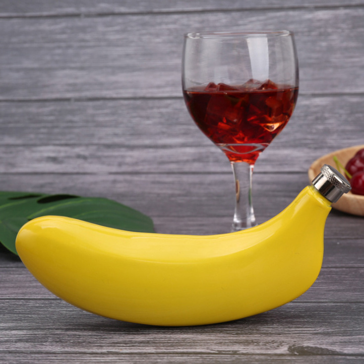 5 oz Banana Shape Custom Flask Hidden 304 Stainless Steel Wine Flask