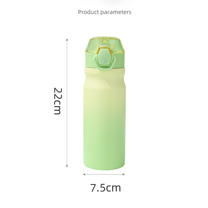 Mini Leak-Proof Double Wall Stainless Steel Water Bottle 18 oz Portable Classic Flip-Up Drinking Thermal Flask