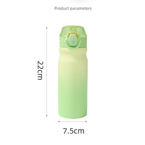 Mini Leak-Proof Double Wall Stainless Steel Water Bottle 18 oz Portable Classic Flip-Up Drinking Thermal Flask