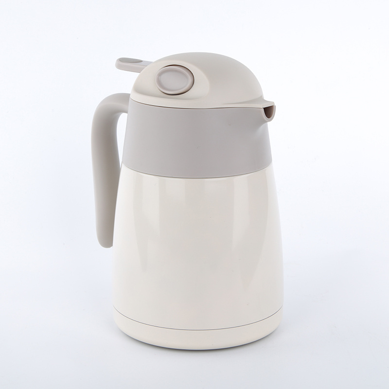 2L Hand Pressure Modern Tea Pot Stainless Steel Vacuum Thermos Tea Coffee Pot