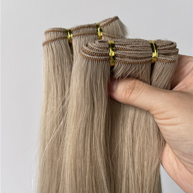 Top quality 100% Russian Hair Extensions No tangle No shedding Full cuticle Kept Machine Weft Wholesale Price