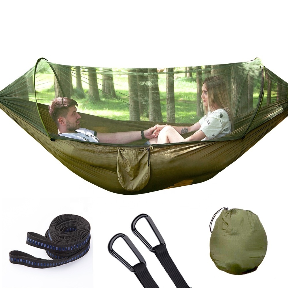 2 Person Portable Hammock with Mosquito Net for Outdoor Camping