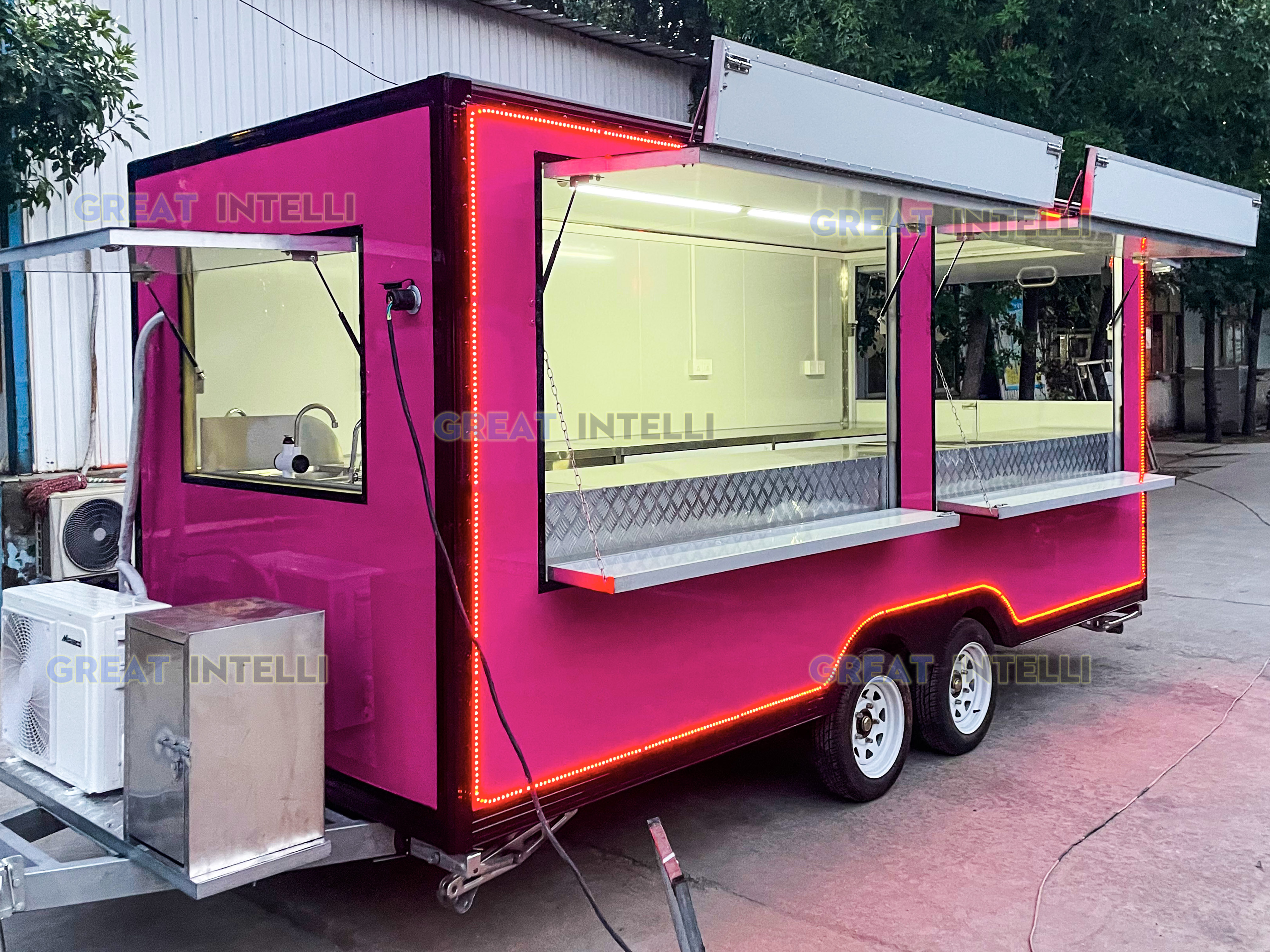 Full Equipment mobile foodtruck outdoor kitchen concession food trailer food trucks with full kitchen equipped