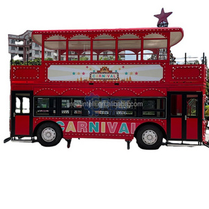 Factory Big Open Top Double Decker Bus Mobile Beer Food Truck On Wheel