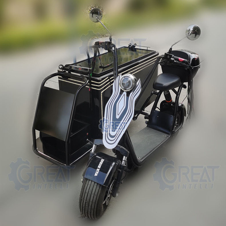 small street motor mobile popsicle carts bike ice cream popsicle cart tricycle food cart with freezer