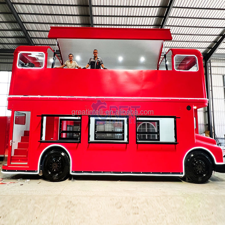 Brand New Double Decker London Bus Image Churro Truck Coffee Cart shop For Sale