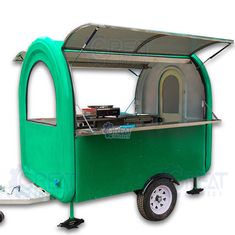 In Stock Vendor Trolley Kiosk Wood Trailer Truck Food Cart Mobile With Bathroom Lemonade Stand