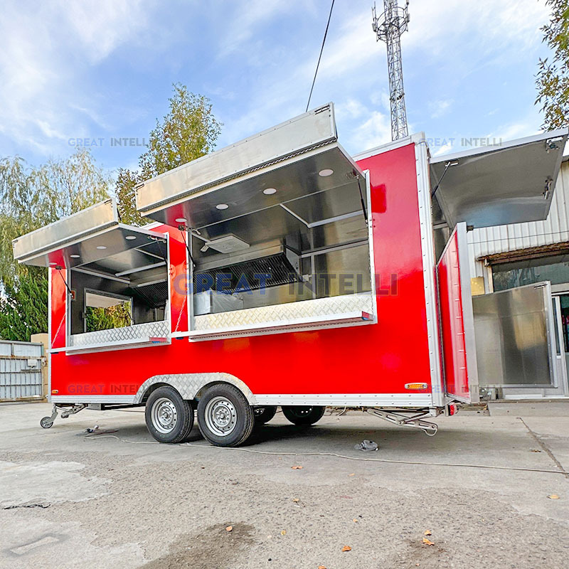 fully equippe Mobile Restaurant Outdoor bbq Food Truck Concession Trailer for hamburger cart sale canada usa