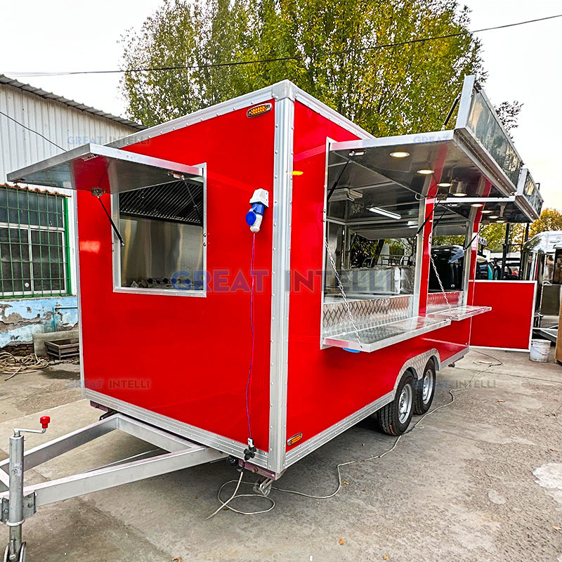 fully equippe Mobile Restaurant Outdoor bbq Food Truck Concession Trailer for hamburger cart sale canada usa