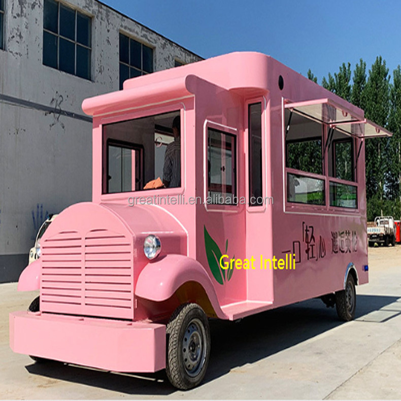 Free Shipping Mobile Kitchen Freezer Food Truck Crepe Modern Double Decker With Stair Coffee Shop Trailer