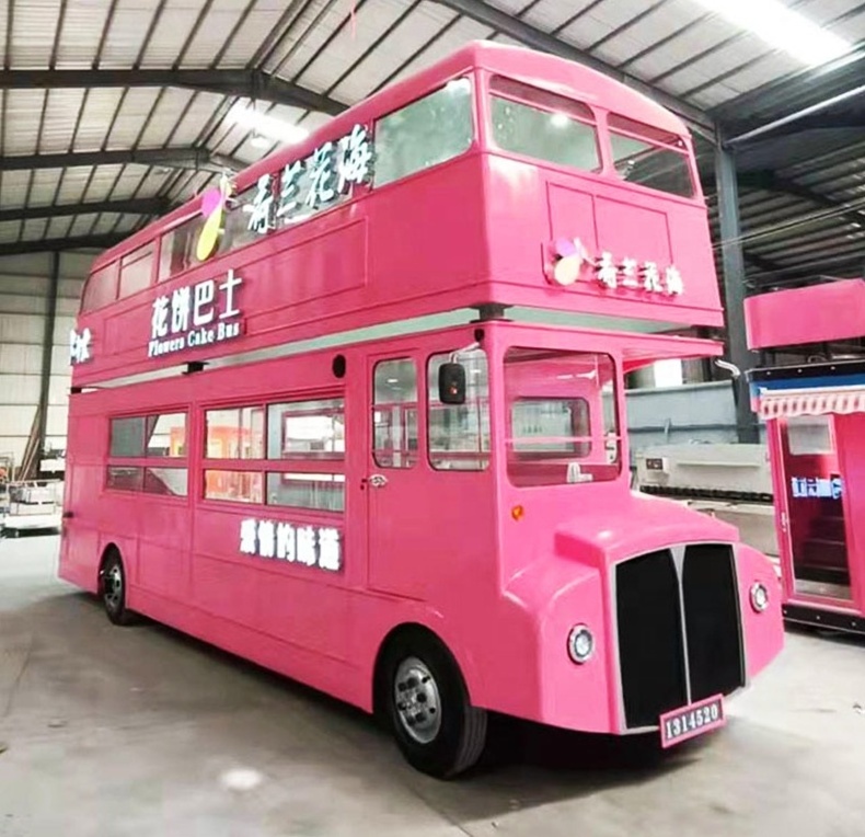 moving bar and restaurant mobile London food van volkswagen double decker bus food truck for sale