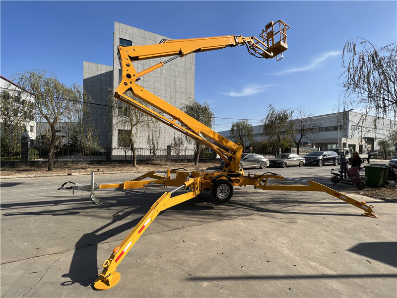 8-20M Folding Articulating Trailer Lift  platform  towable boom lift 12m Telescopic Lift Aerial Work platform