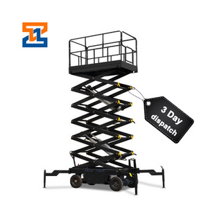 AC Plugging in 8m 500kg Electric Hydraulic Mobile Scissor Lift Table Platform with 4 Legs Electric Scaffolding Lift Tables