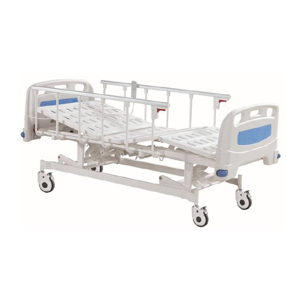 Medical Three Functions Electric Hospital Beds Luxury Care Bed with PP Side Rails  For Sale