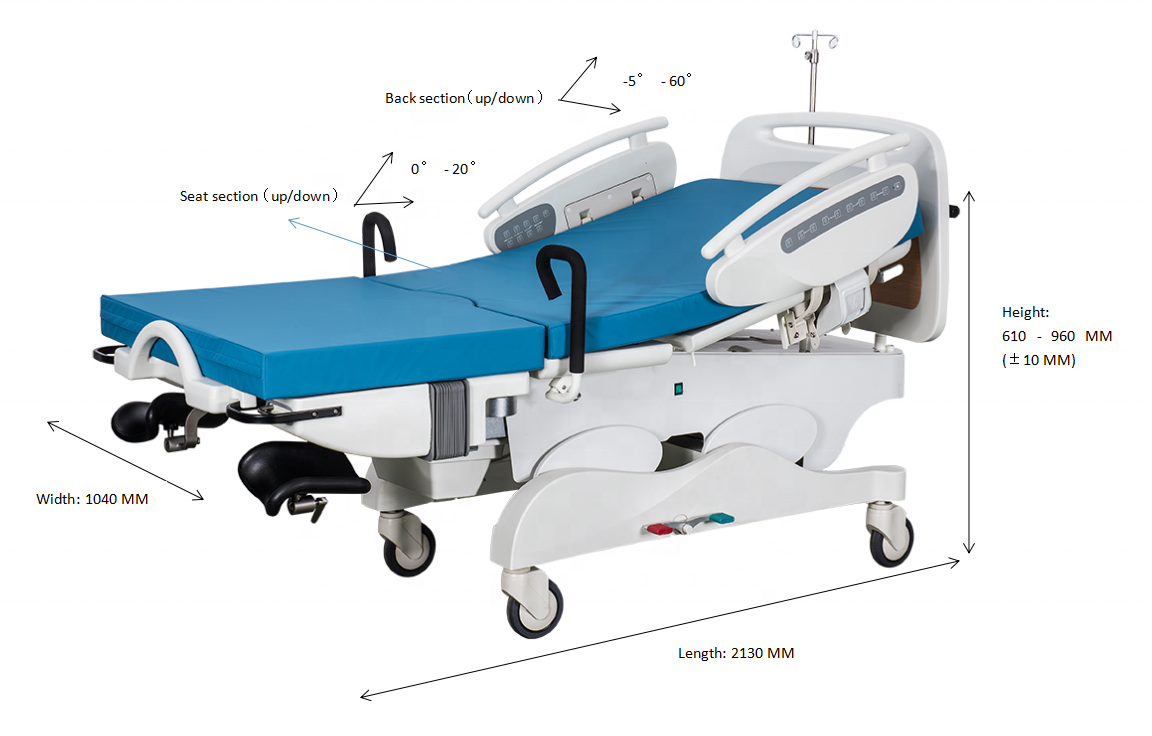 Adjustable Delivery Hospital Bed Gynecology Examination Gynecological Electrical Obstetric Examination Bed Delivery Table CE ISO