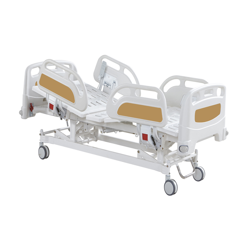 Medical Three Functions Electric Hospital Beds Luxury Care Bed with PP Side Rails  For Sale