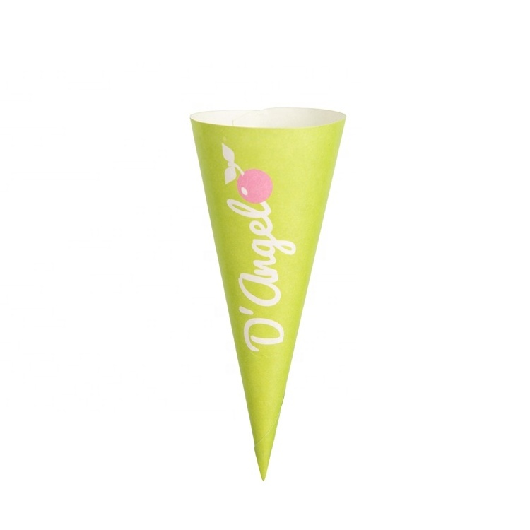 Custom eco friendly food packaging waffle paper wrapping ice cream cone sleeves manufacturer factory supplier