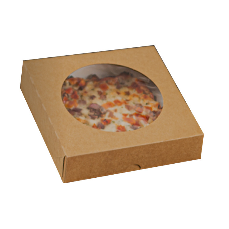 Pizza Box Pizza Karton Kraft Paper Carton Pizza Paper Box with Window