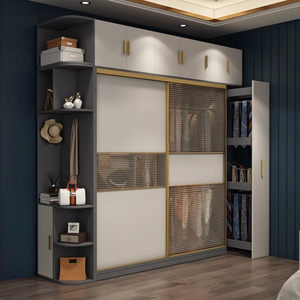 Customized Solid Wood Wardrobe Bedroom Furniture Luxury Closets Wardrobes With Mirror