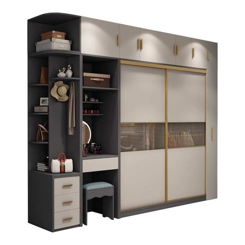 Customized Solid Wood Wardrobe Bedroom Furniture Luxury Closets Wardrobes With Mirror