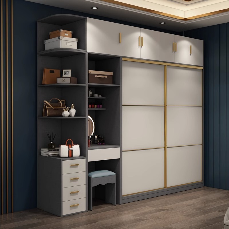 Customized Solid Wood Wardrobe Bedroom Furniture Luxury Closets Wardrobes With Mirror