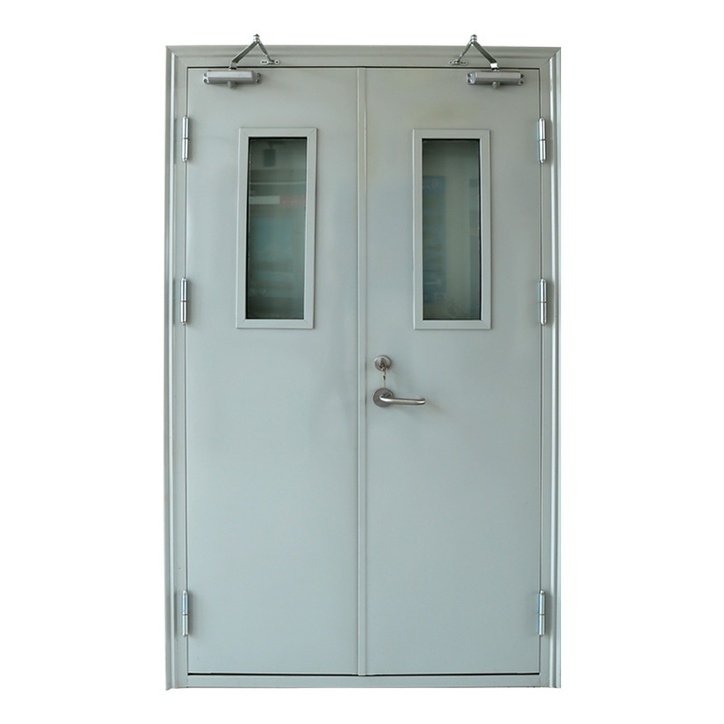 3 hours emergency fire safety door commercial hotel metal fire doors for guest with panic bar