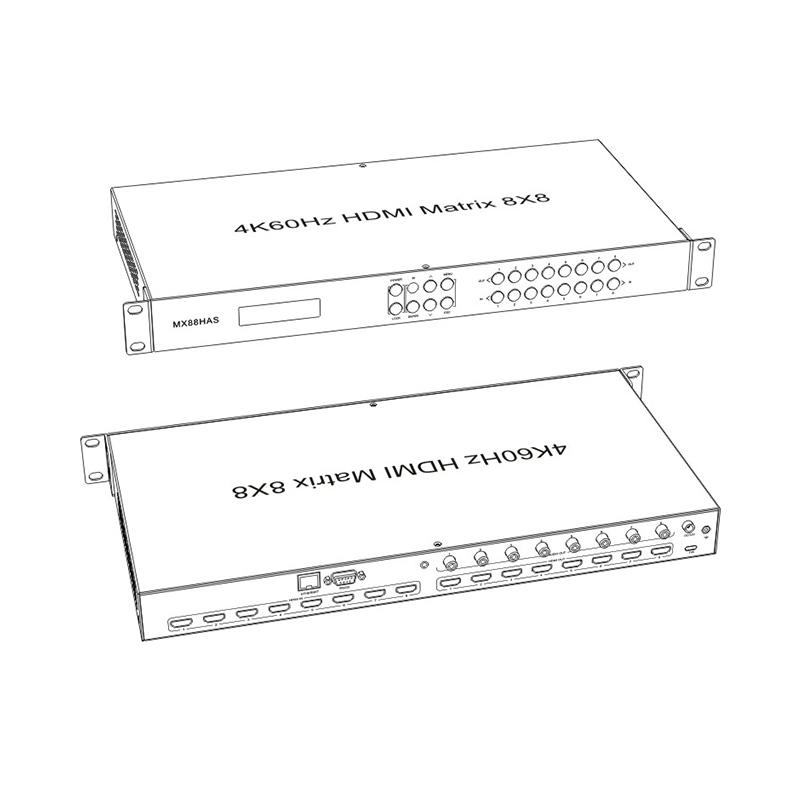 4K@60 hdmi matrix Switch  8x8 Support IP Button and RS232 control Support Audio DE-embed