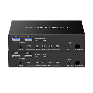 8k@60HZ  kvm switch 4 port  Support USB 3.0 HDMI Switch 4x1 resolution 4k@120hz IR remote control