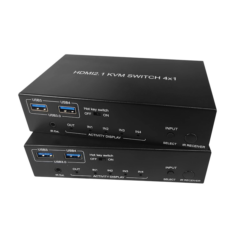 8k@60Hz KVM Switch 4 port Support USB3.0 HDMI Switch 4x1 resolution 4k@120hz IR remote control 8k hdmi switch