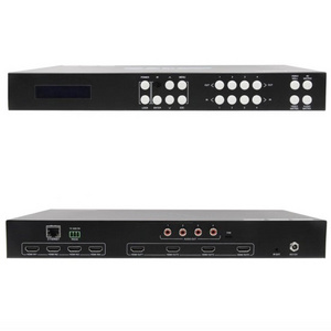 4X4 HDMI2.0 Matrix with 2*2 video wall Support Audio DE-embed controller  RS232 IP control hdmi matrix switch