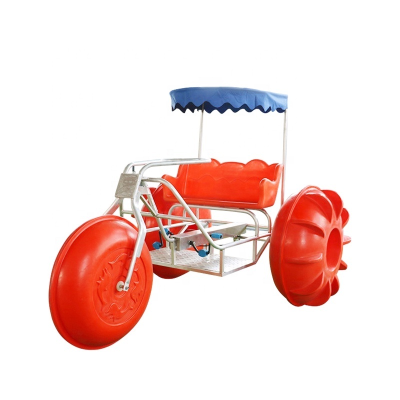 direct manufacturer  factory sale cheap price 3 big wheels plastic water tricycle bike pedal boat for sea